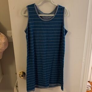Blue Striped Sleeveless Dress